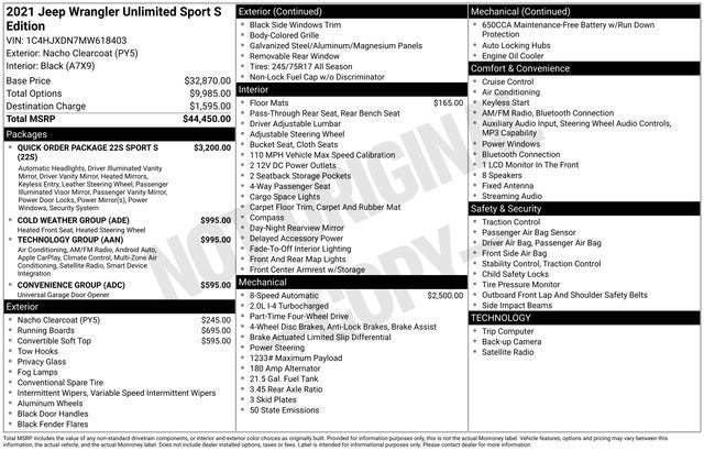 2021 Jeep Wrangler Unlimited Sport S