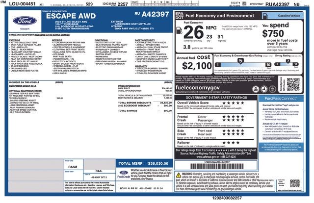 2024 Ford Escape ST-Line Select