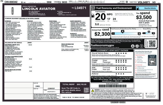 2027 Lincoln Aviator Reserve