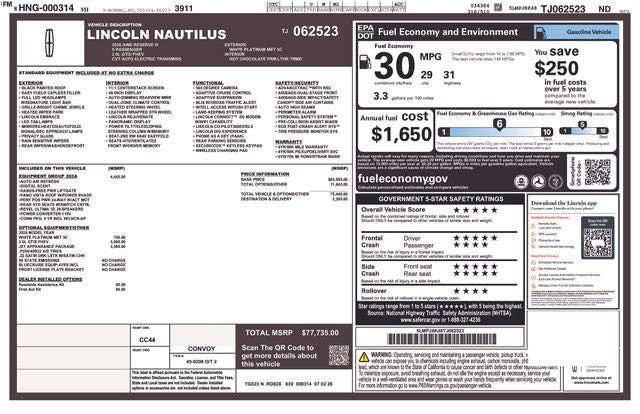 2026 Lincoln Nautilus Reserve